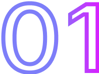 Large outline numbers 0 in light blue and 1 in pink on a black background—perfect for a web design agency or digital marketing visuals.