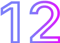 Outlined numbers 1 and 2 side by side on a black background, with a gradient color transition from blue to pink—perfect for a web design agency or digital marketing visuals.